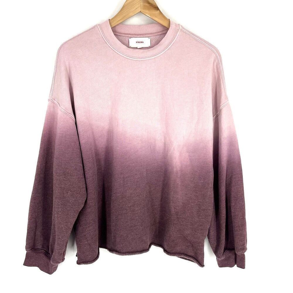 Xirena Honor Sweatshirt Size Small Womens Pink Ombre Cotton Blend Crew Neck